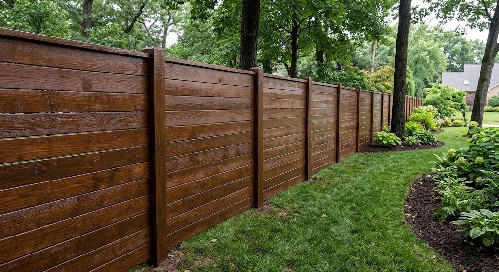 Fence staining